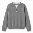 Casual Mock Two-Piece V-hals Gebreide Trui met Knopdetails