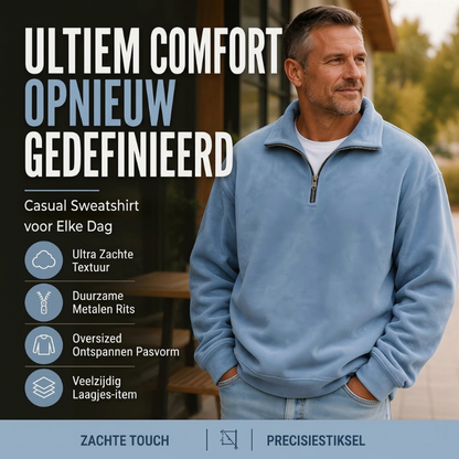✨ Casual Herensweatshirt 🧶 met Kwartrits, Zacht & Stoer, Perfect voor Dagelijks en Outfit ✨