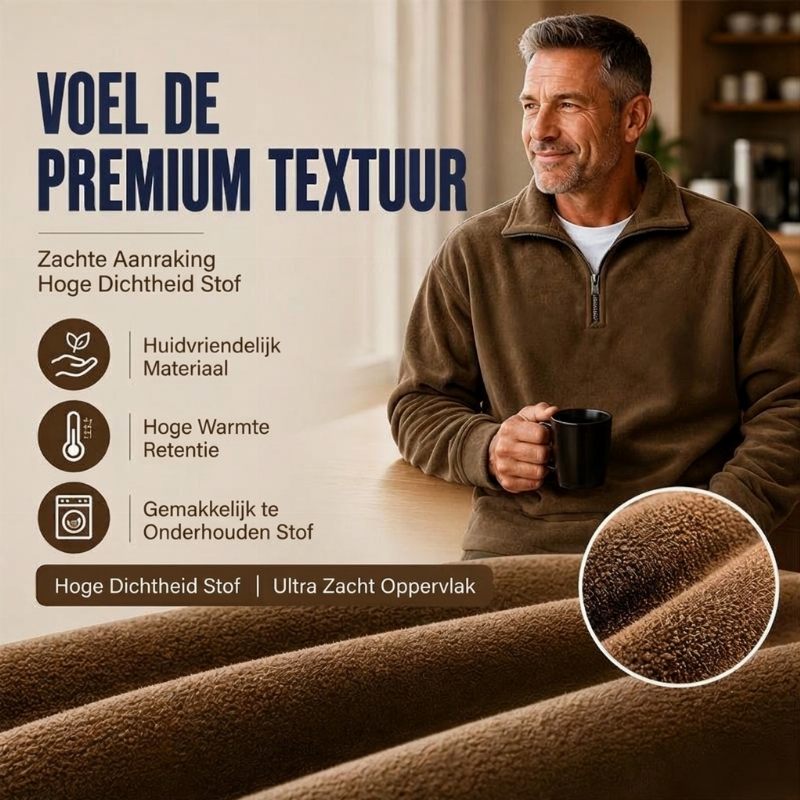 ✨ Casual Herensweatshirt 🧶 met Kwartrits, Zacht & Stoer, Perfect voor Dagelijks en Outfit ✨