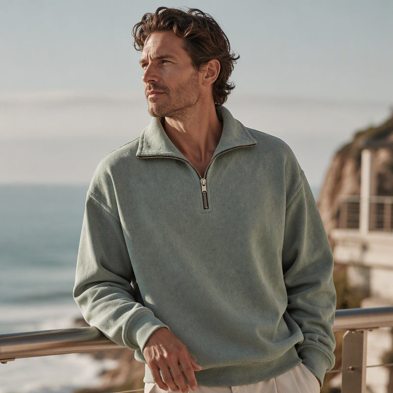 ✨ Casual Herensweatshirt 🧶 met Kwartrits, Zacht & Stoer, Perfect voor Dagelijks en Outfit ✨
