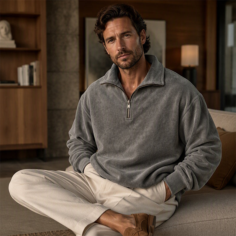 ✨ Casual Herensweatshirt 🧶 met Kwartrits, Zacht & Stoer, Perfect voor Dagelijks en Outfit ✨