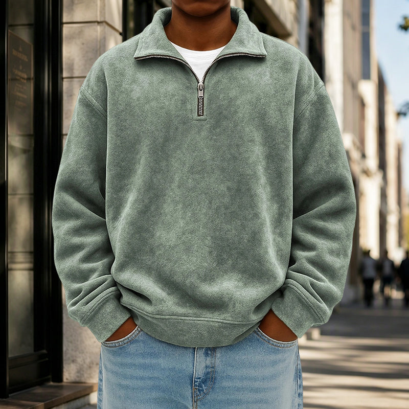 ✨ Casual Herensweatshirt 🧶 met Kwartrits, Zacht & Stoer, Perfect voor Dagelijks en Outfit ✨
