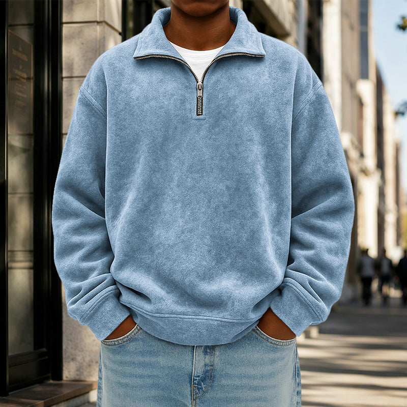 ✨ Casual Herensweatshirt 🧶 met Kwartrits, Zacht & Stoer, Perfect voor Dagelijks en Outfit ✨