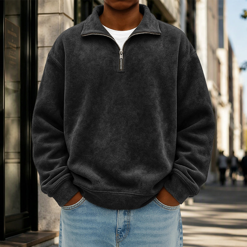 ✨ Casual Herensweatshirt 🧶 met Kwartrits, Zacht & Stoer, Perfect voor Dagelijks en Outfit ✨