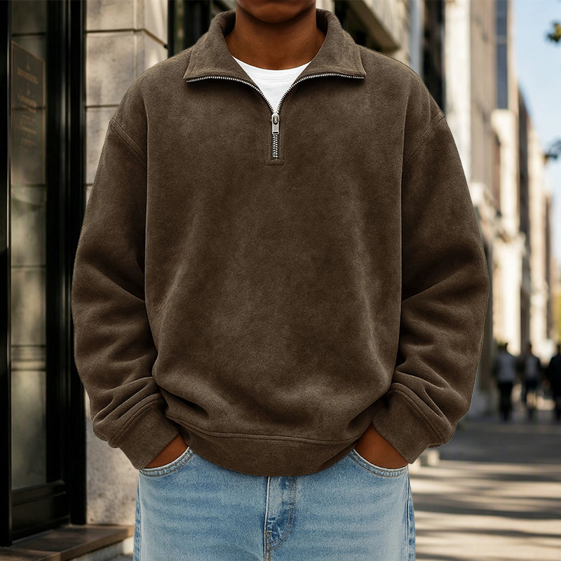 ✨ Casual Herensweatshirt 🧶 met Kwartrits, Zacht & Stoer, Perfect voor Dagelijks en Outfit ✨