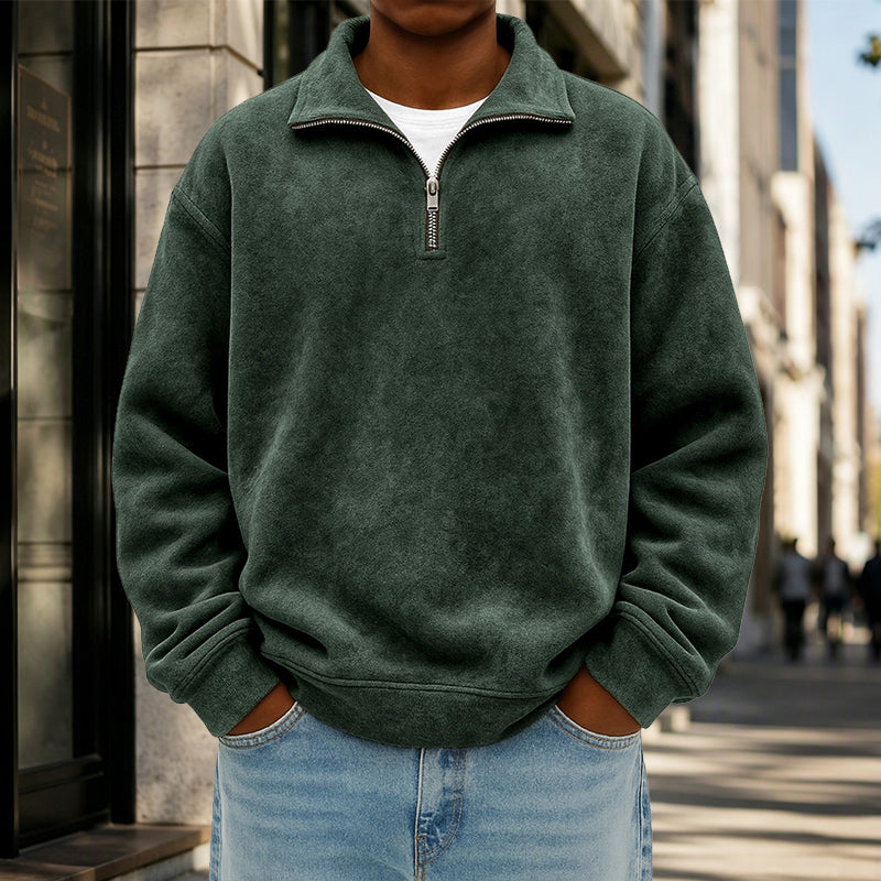 ✨ Casual Herensweatshirt 🧶 met Kwartrits, Zacht & Stoer, Perfect voor Dagelijks en Outfit ✨