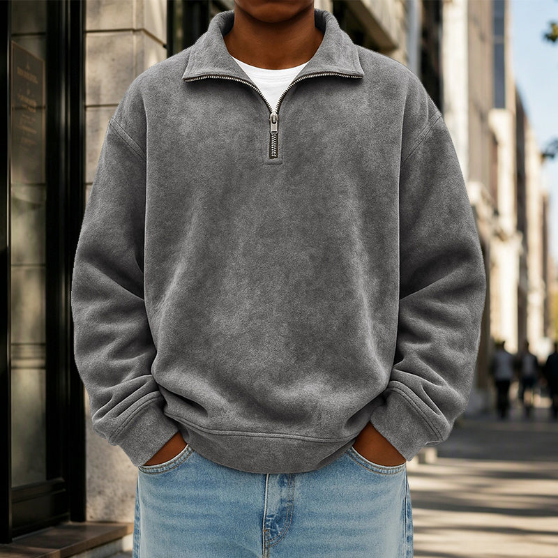 ✨ Casual Herensweatshirt 🧶 met Kwartrits, Zacht & Stoer, Perfect voor Dagelijks en Outfit ✨