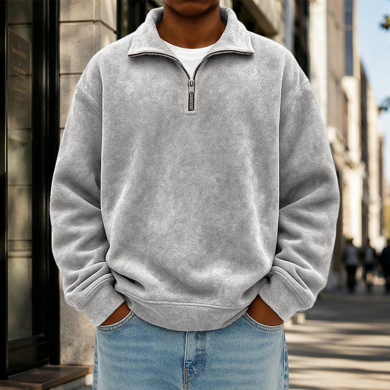 ✨ Casual Herensweatshirt 🧶 met Kwartrits, Zacht & Stoer, Perfect voor Dagelijks en Outfit ✨