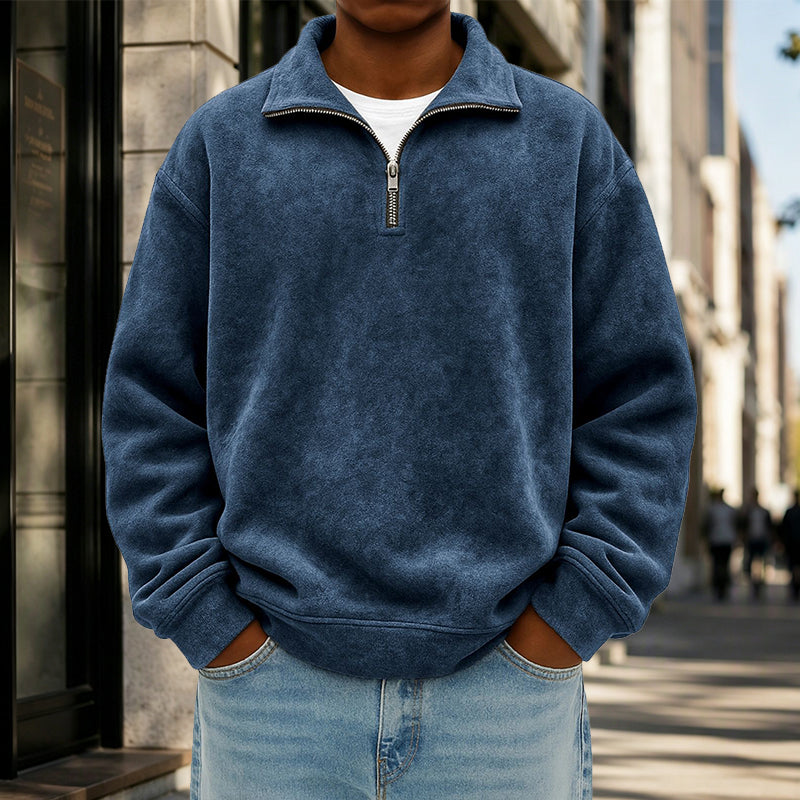 ✨ Casual Herensweatshirt 🧶 met Kwartrits, Zacht & Stoer, Perfect voor Dagelijks en Outfit ✨