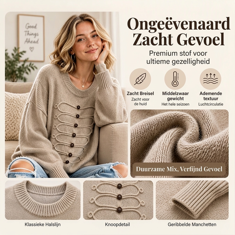 ✨ Elegant Damesvest 🧶 met Ronde Hals en Gevlochten Detail, Chique Laag voor Werk & Dagelijks ✨