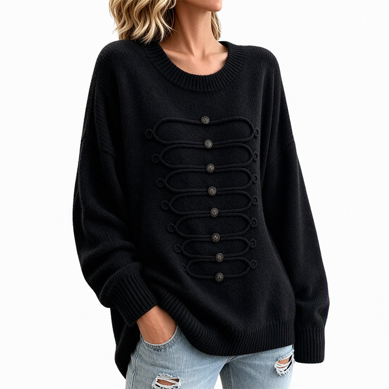✨ Elegant Damesvest 🧶 met Ronde Hals en Gevlochten Detail, Chique Laag voor Werk & Dagelijks ✨