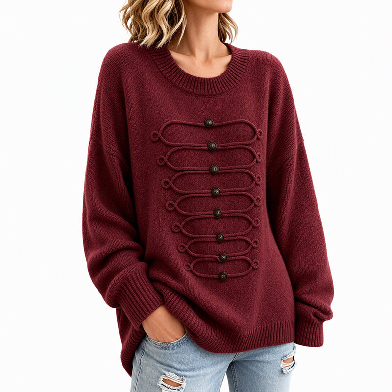 ✨ Elegant Damesvest 🧶 met Ronde Hals en Gevlochten Detail, Chique Laag voor Werk & Dagelijks ✨