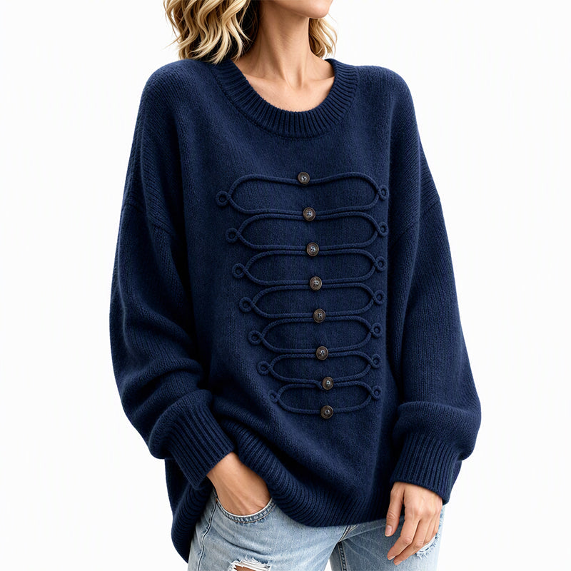 ✨ Elegant Damesvest 🧶 met Ronde Hals en Gevlochten Detail, Chique Laag voor Werk & Dagelijks ✨
