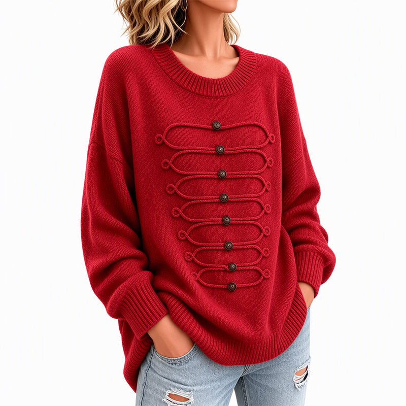 ✨ Elegant Damesvest 🧶 met Ronde Hals en Gevlochten Detail, Chique Laag voor Werk & Dagelijks ✨