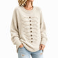 ✨ Elegant Damesvest 🧶 met Ronde Hals en Gevlochten Detail, Chique Laag voor Werk & Dagelijks ✨