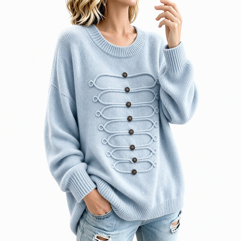 ✨ Elegant Damesvest 🧶 met Ronde Hals en Gevlochten Detail, Chique Laag voor Werk & Dagelijks ✨