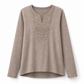 😍Dames Boheems Kant V-Hals Lange Mouwen Losse Fit Blouse