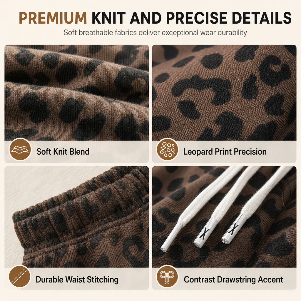 🔥Gratis verzending✈️Dames joggingbroek met luipaardprint, wijde pijpen en trekkoord – loszittende, casual broek voor thuis