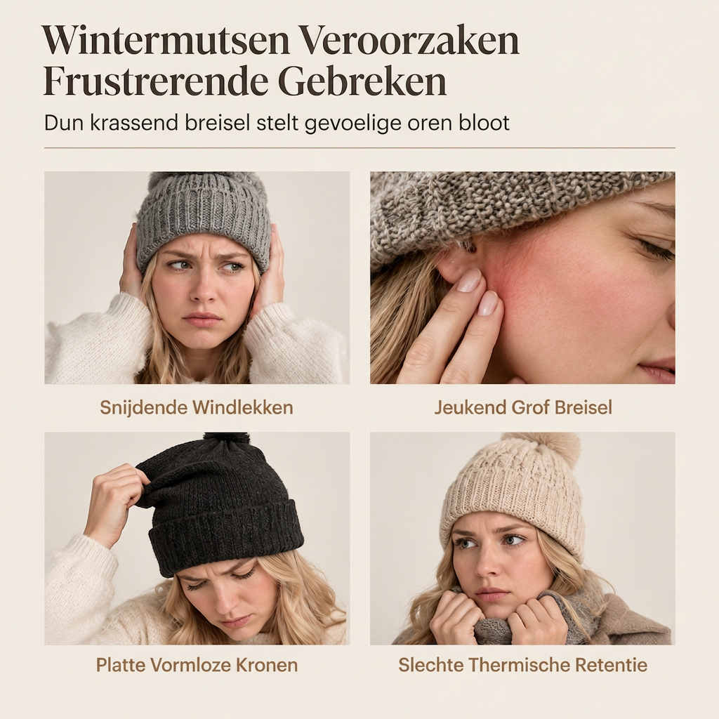 🐱Damesmuts van pluizig imitatiefur (mink) met schattige berenoortjes – warme wintermuts voor koud weer🧢
