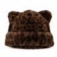 🐱Damesmuts van pluizig imitatiefur (mink) met schattige berenoortjes – warme wintermuts voor koud weer🧢