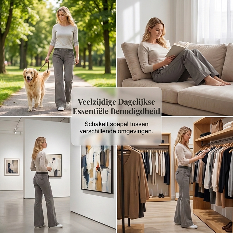 ⏰ Laatste Stuks — Lage taille wijde broek met trekkoord, losse trendy snit, makkelijk aan te trekken voor dagelijks gebruik