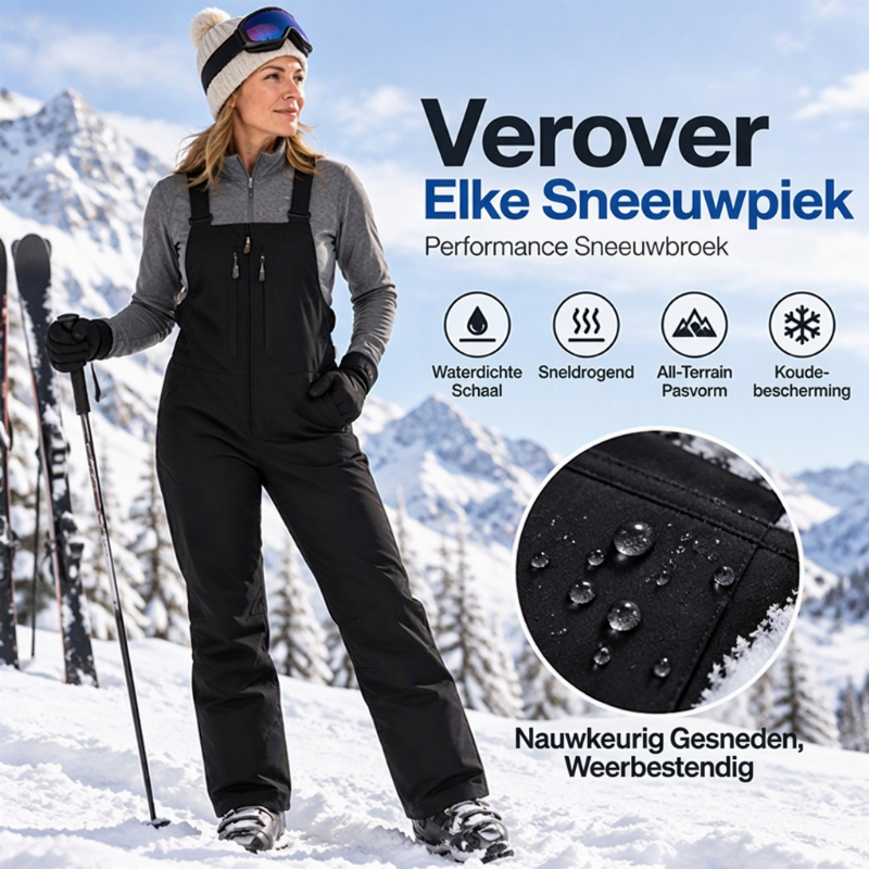 Unisex waterdichte skibroek met bretellen