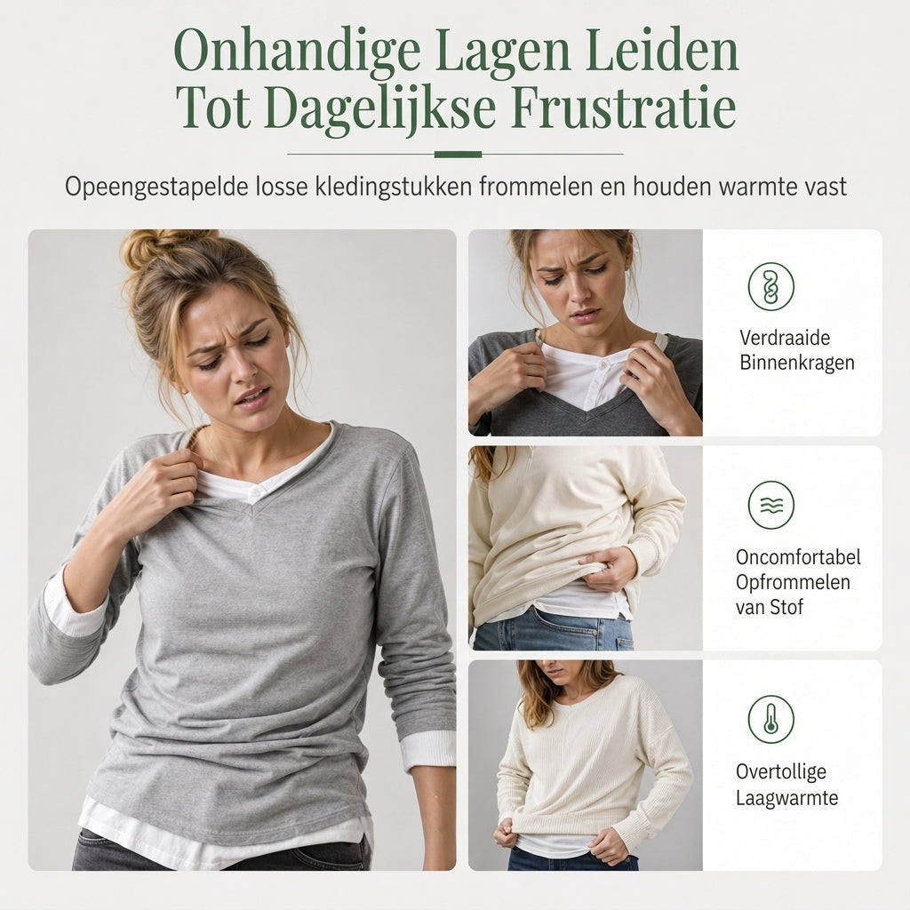🔥Populair product ！✨Nep tweedelig gelaagd gebreide trui, casual pullover top