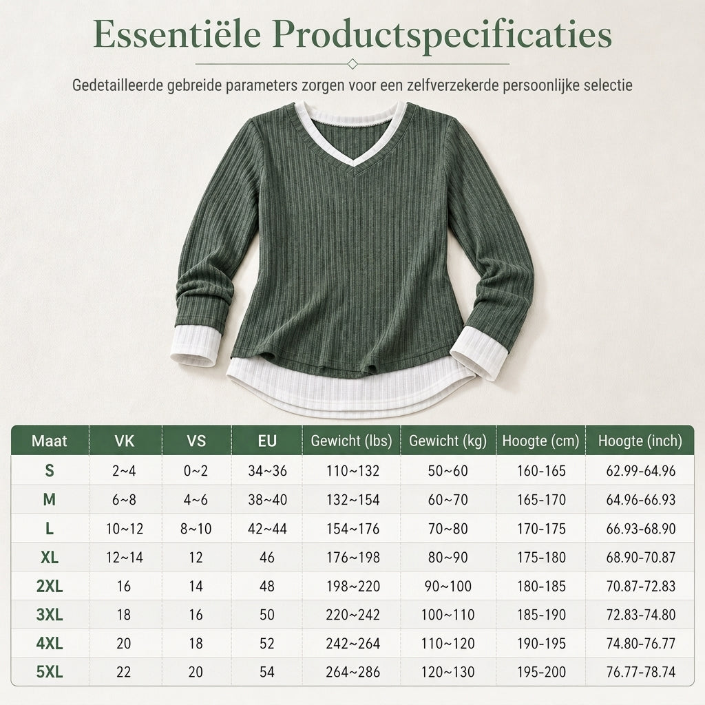 🔥Populair product ！✨Nep tweedelig gelaagd gebreide trui, casual pullover top