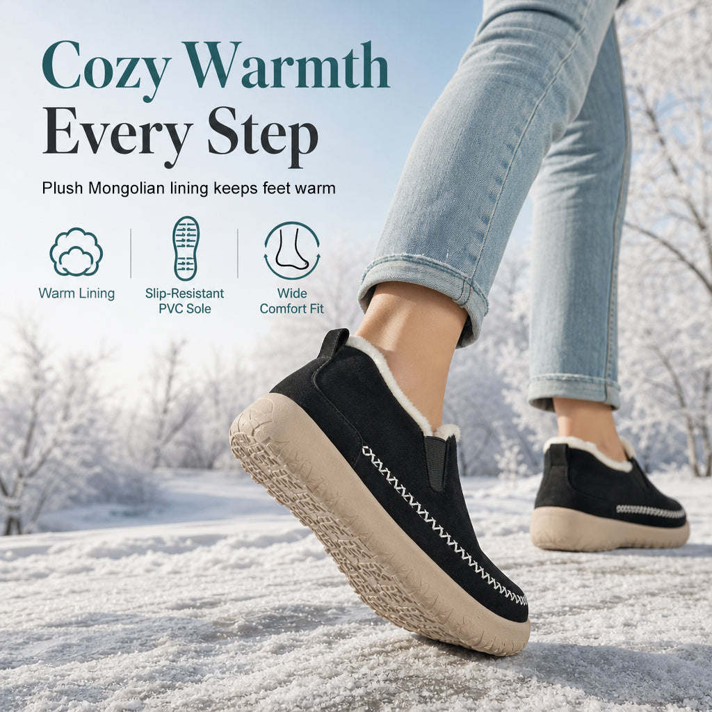 🔥Gratis verzending✈️Dames-sneeuwlaarzen om gewoon aan te trekken: warme, comfortabele, antislip winterschoenen van katoen met brede pasvorm