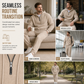 🔥Gratis verzending✈️Casual tweedelige trainingsset voor heren van wafelstructuur: hoodie met halve rits en broek met rechte pijpen