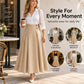 🔥Gratis verzending✈️Vrouwen Hoog Taille Plooien A-Lijn Maxi Rok