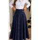 🔥Gratis verzending✈️Vrouwen Hoog Taille Plooien A-Lijn Maxi Rok