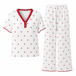 😍Dames Pyjamaset met Print: Korte Mouwen Top en Lange Broek, Comfortabele Rekbare Loungewear