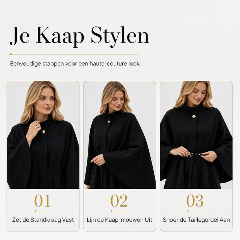 🔥Gratis verzending✈️Elegante Damescape met Staande Kraag