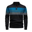 🔥Gratis verzending✈️Casual herentrui met halve rits en strepen in slim fit