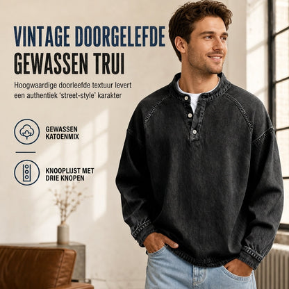 🔥Gratis verzending✈️Heren vintage casual losvallend sweatshirt