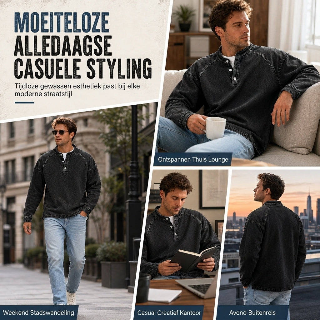🔥Gratis verzending✈️Heren vintage casual losvallend sweatshirt