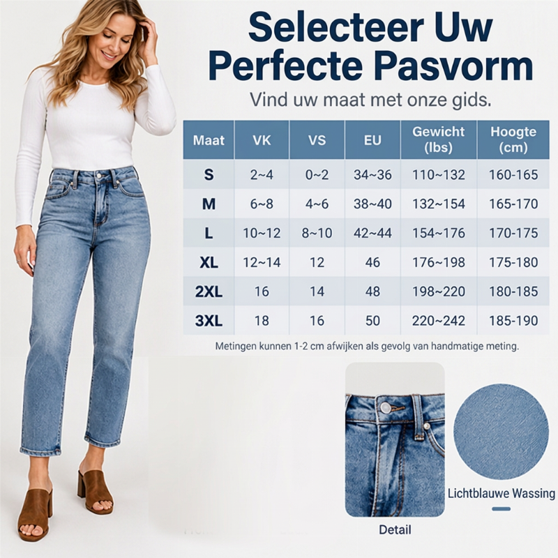 🔥Gratis verzending✈️Dames jeans met hoge taille, cropped en rechte pijpen