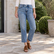 🔥Gratis verzending✈️Dames jeans met hoge taille, cropped en rechte pijpen