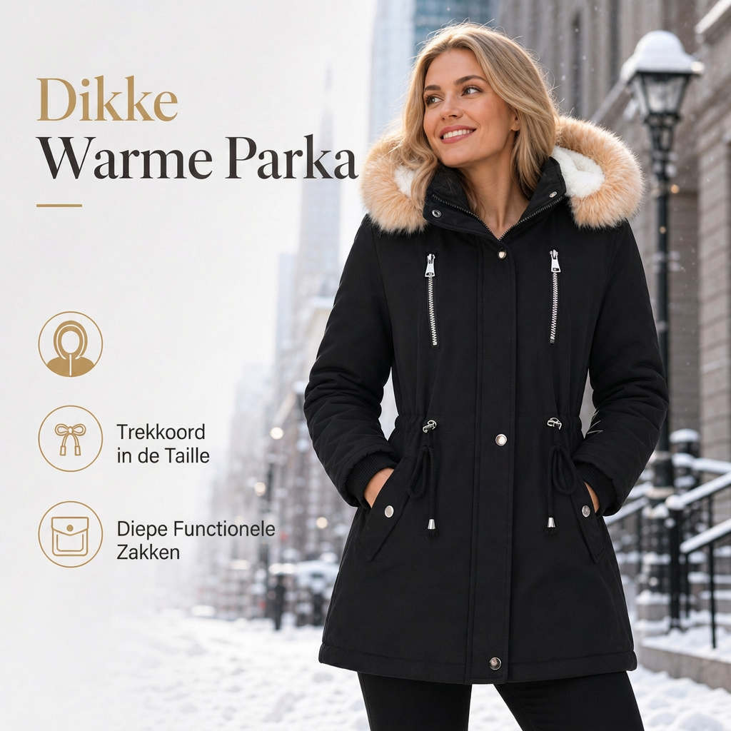 🔥Gratis verzending✈️Dames winterparka-jas met imitatiebont capuchon