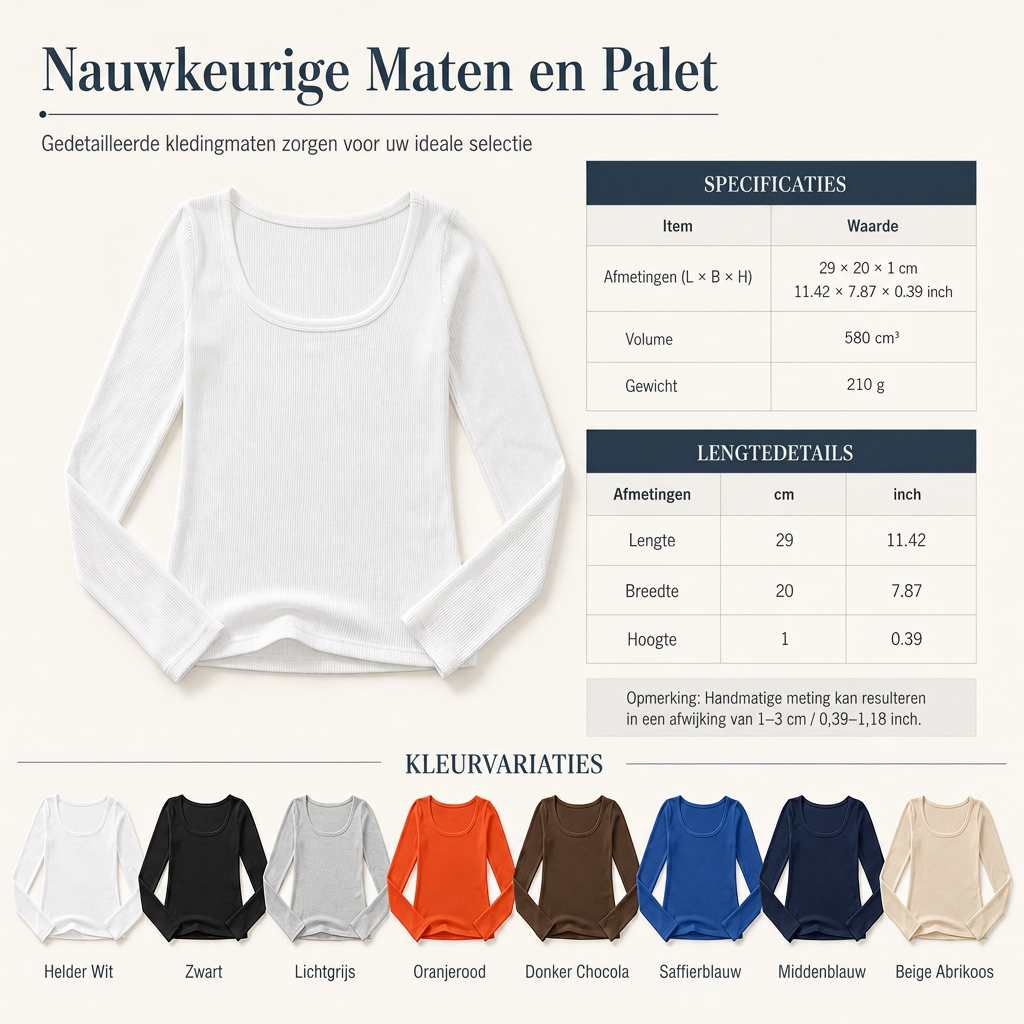 😍Vrouwen vierkante hals lange mouwen geribbelde gebreide slim fit T-shirt