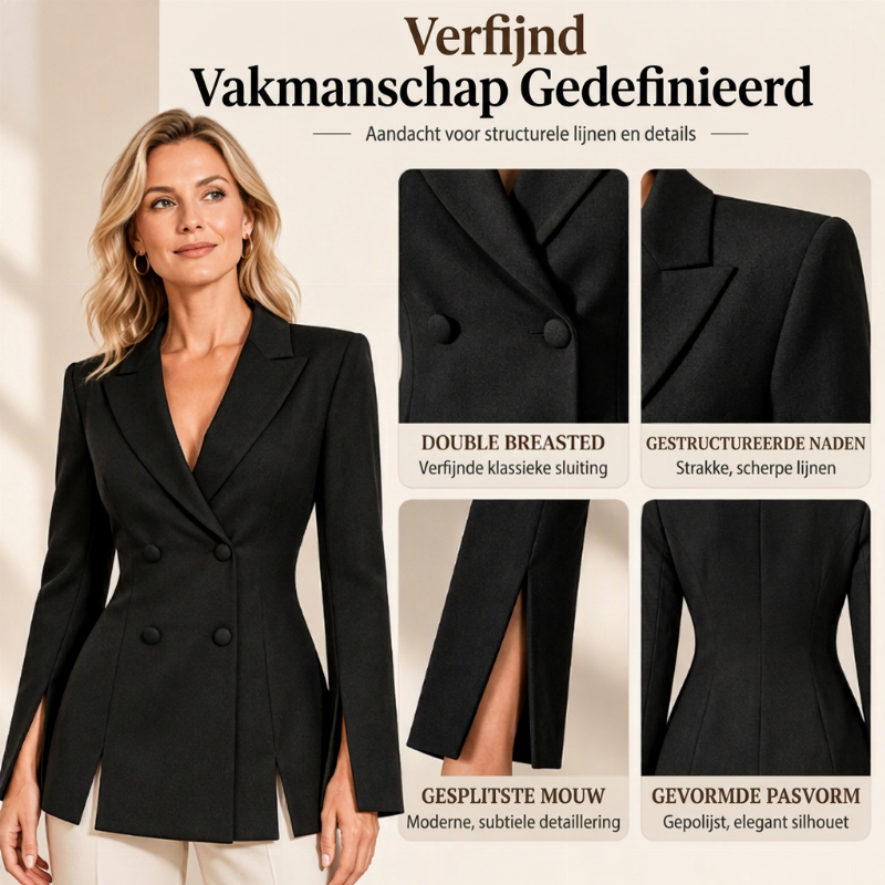 🔥Gratis verzending✈️Stijlvolle Damesblazer met Dubbele Knopen
