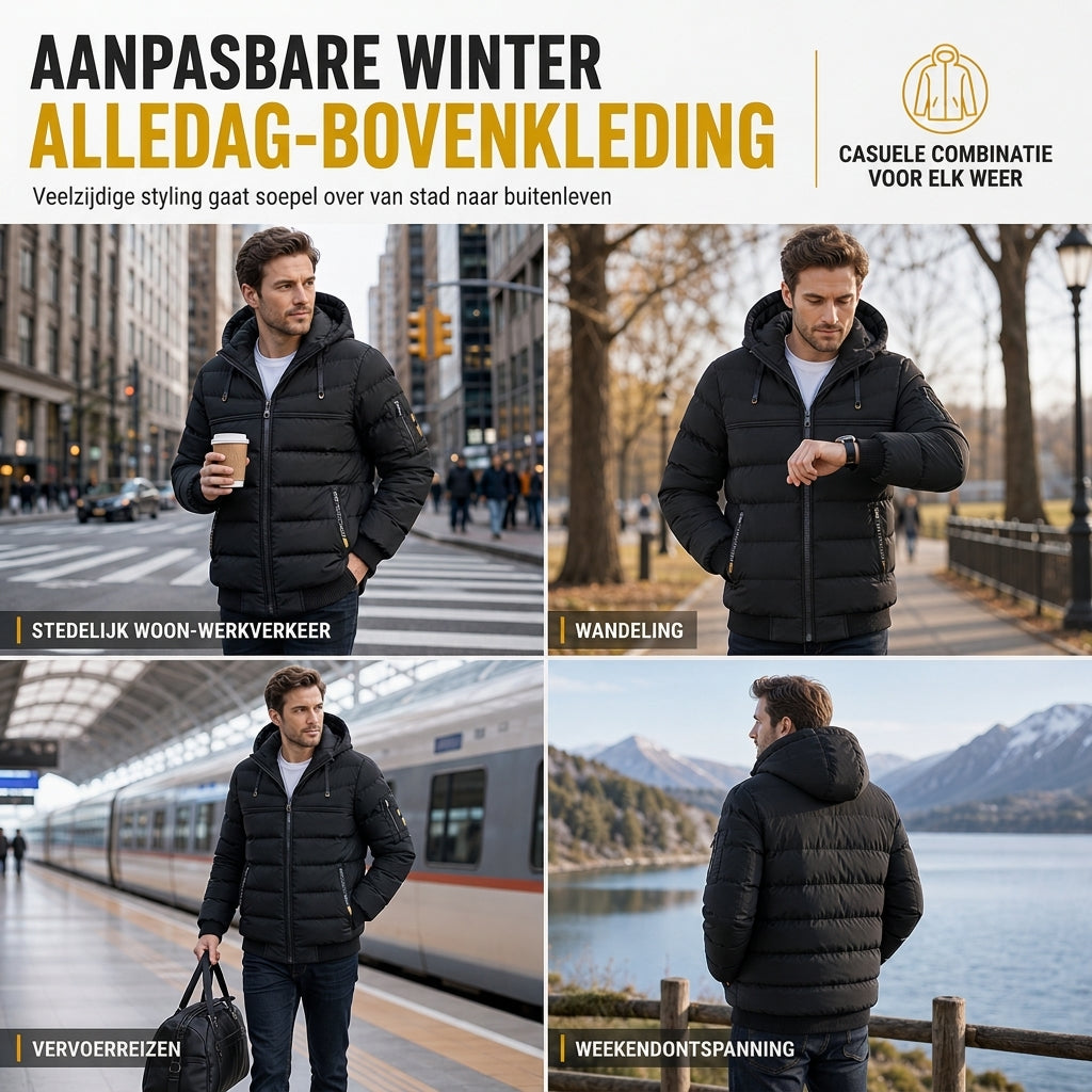 🔥Gratis verzending✈️Casual korte gewatteerde winterjas voor heren, warm en geïsoleerd