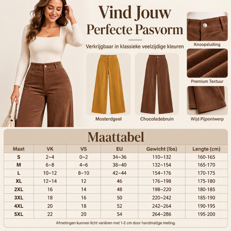 🔥Gratis verzending✈️Casual corduroy wijde broek voor dames