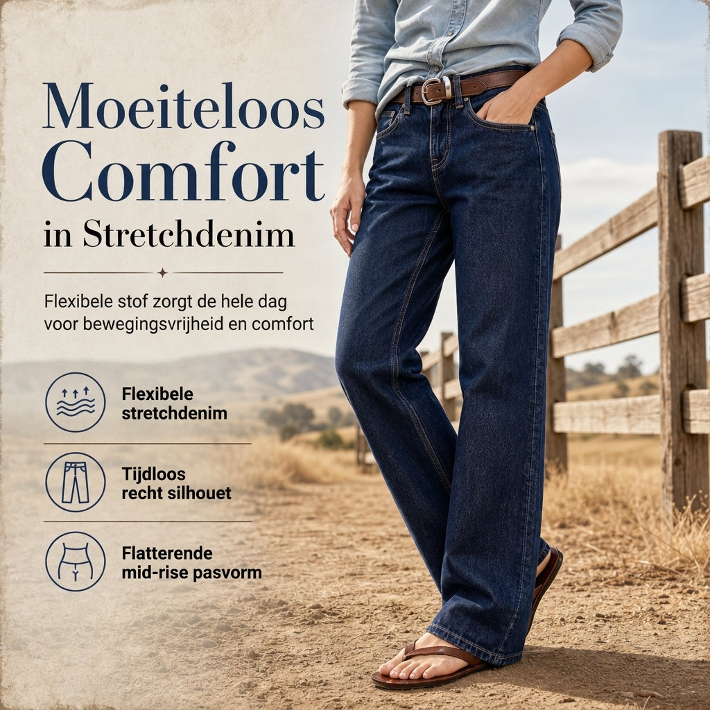 🔥Gratis verzending✈️Dames klassieke stretch jeans met rechte pijp