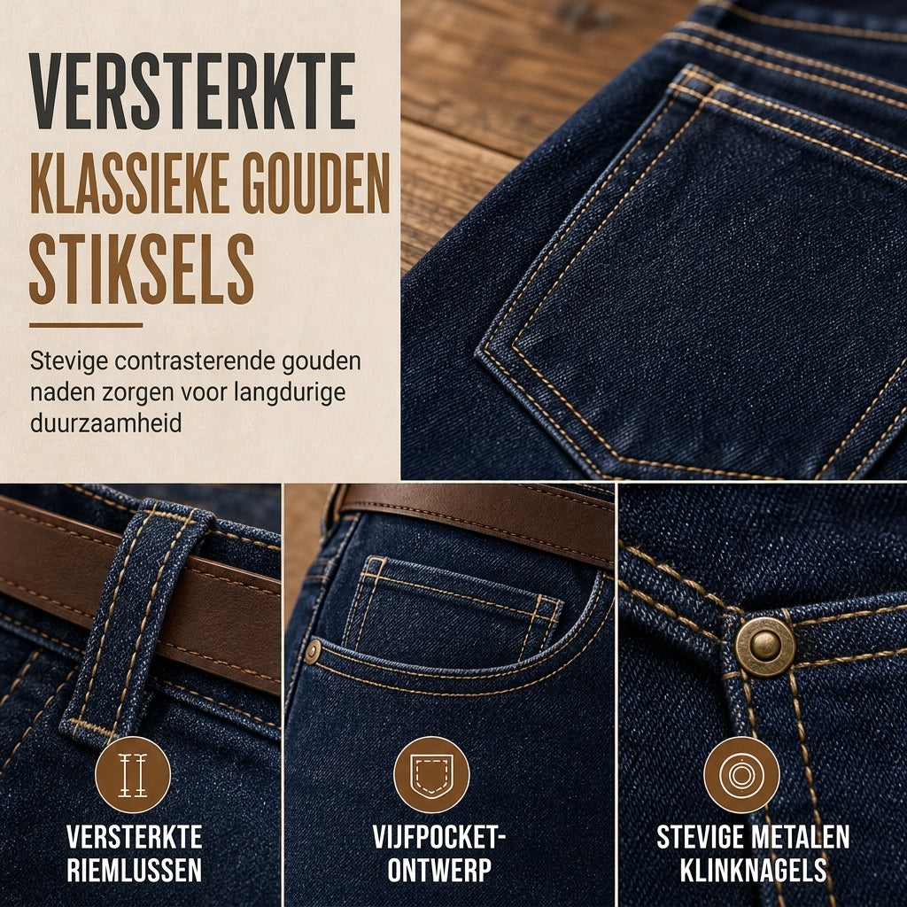 🔥Gratis verzending✈️Dames klassieke stretch jeans met rechte pijp