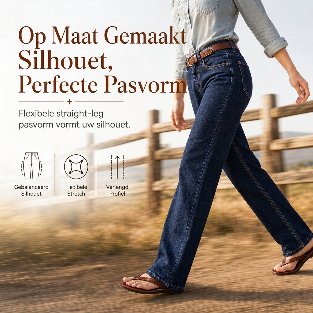 🔥Gratis verzending✈️Dames klassieke stretch jeans met rechte pijp