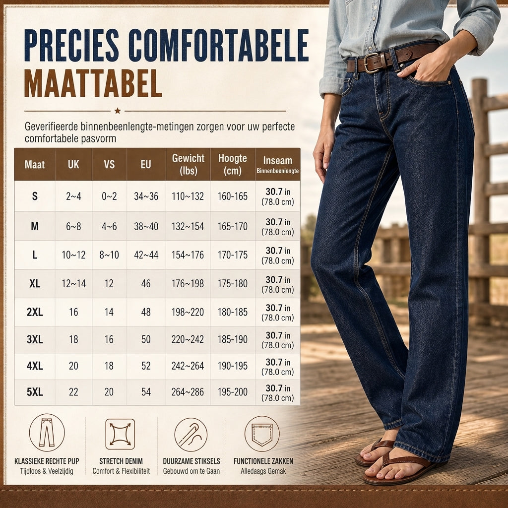 🔥Gratis verzending✈️Dames klassieke stretch jeans met rechte pijp