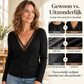 😍🥼Dames Mesh Patchwork V-hals Lange Mouwen Top