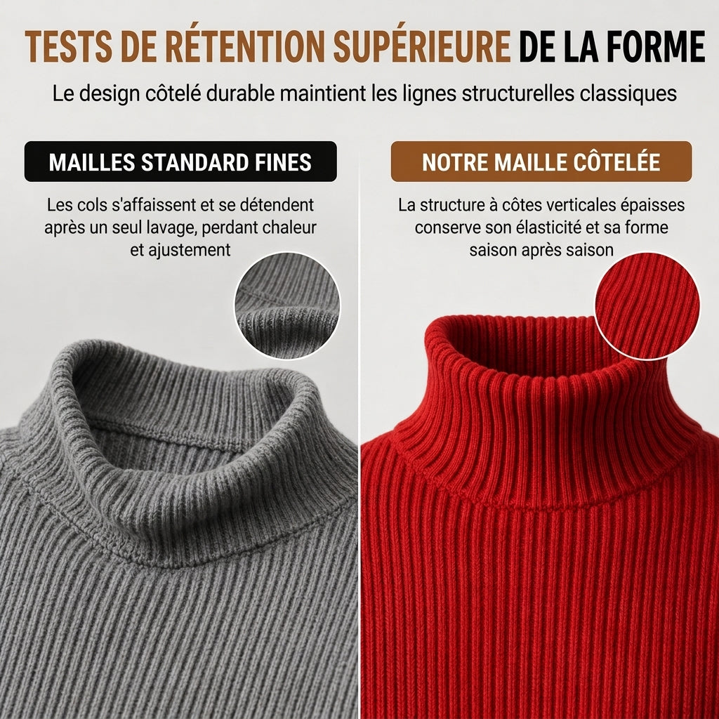 ✨ Zin in een strakke gebreide coltrui voor heren? Gestructureerde kraag en getailleerde pasvorm, makkelijk te dragen 🧶